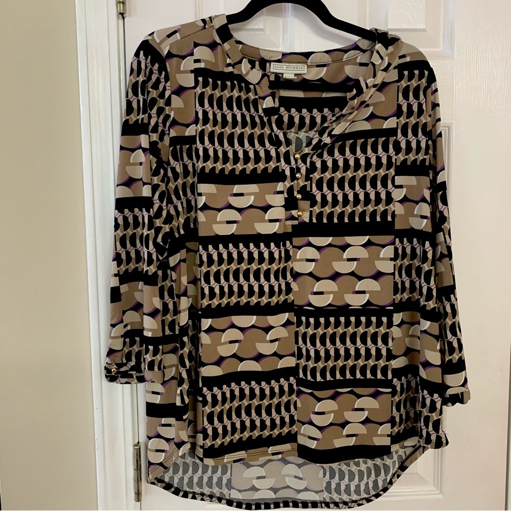 XL Vintage Dana Buchman Patterned Blouse